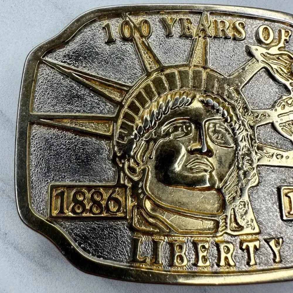Vintage 100 Years of Liberty 1886 1986 Belt Buckle